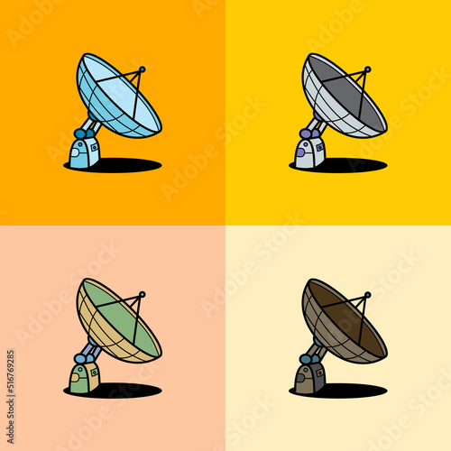 Fototapeta Naklejka Na Ścianę i Meble -  cool space satellite vector illustration material with 4 color models and backgrounds