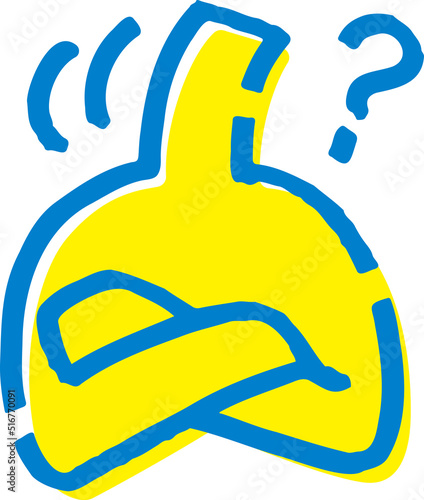 疑問に思い首をかしげる棒人間