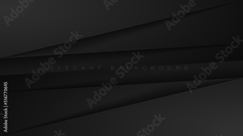 Overlap black layer background. Minimal elegant background paper cut style