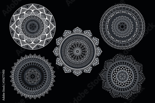 Flower Mandalas, Vintage decorative elements, Oriental pattern, vector illustration, coloring book adults content relaxing Illustration on doodle style
