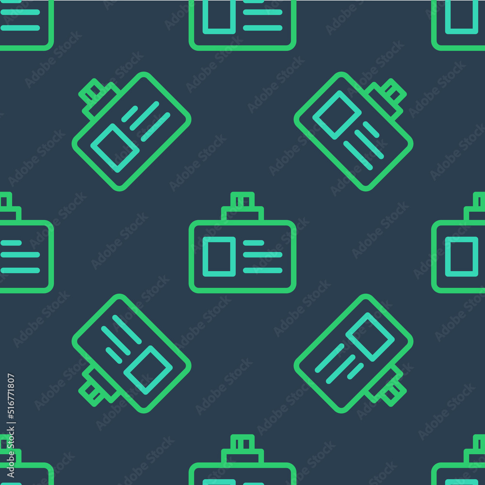 Line Identification badge icon isolated seamless pattern on blue background. It can be used for presentation, identity of the company, advertising. Vector Line Identification badge icon isolated seamless pattern on blue background. It can be used for presentation, identity of the company, advertising. Vector