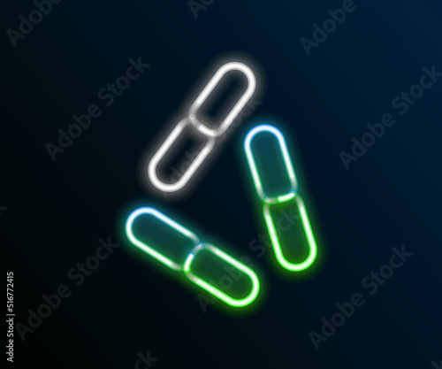 Glowing neon line Virus icon isolated on black background. Corona virus 2019-nCoV. Bacteria and germs, cell cancer, microbe, fungi. Colorful outline concept. Vector