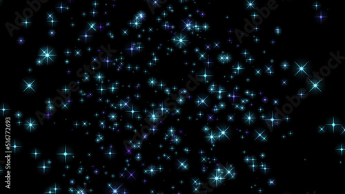 Futuristic starlight in a distant dark galaxy. Time lapse of stars and space in the night sky. 3d. 4K. Isolated black background.