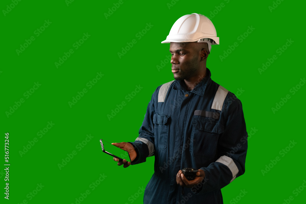 Black seafarer watching video on smartphone Black seafarer watching video on smartphone