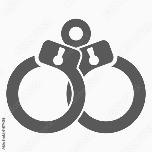 Handcuffs icon, manacles vector, shackles illustration