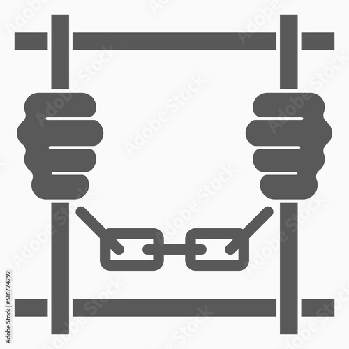 prisoner icon, detainee vector, convict illustration