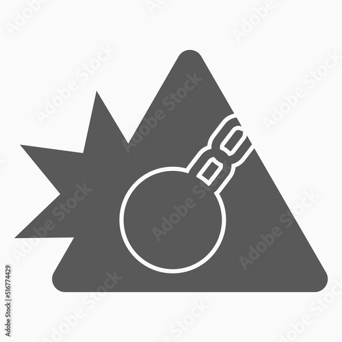 wrecking ball icon, chain ball vector