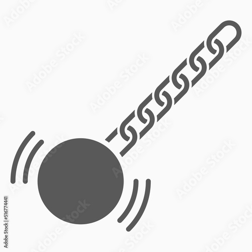 wrecking ball icon, chain ball vector