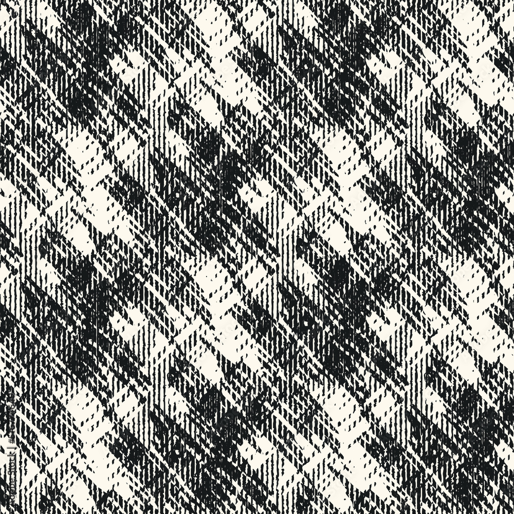 Monochrome Distressed Knit Textured Checked Pattern Monochrome Distressed Knit Textured Checked Pattern