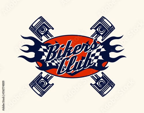 Hand Drawn Motorcycle Club Logo Badge
