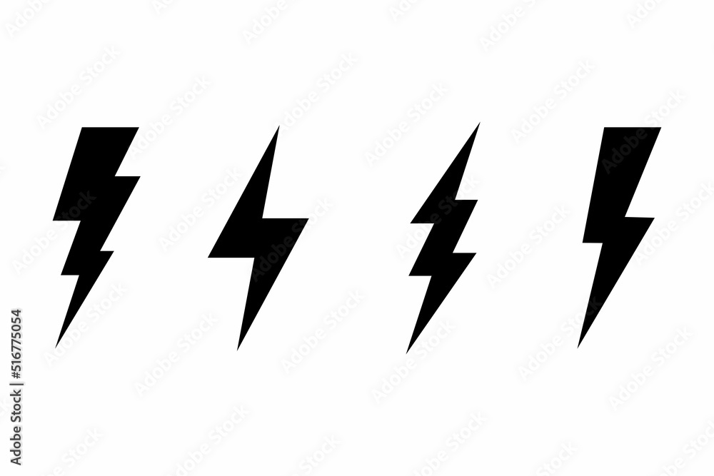 Lightning lightning bolt icon illustration set vector Black design symbol isolated on white background. Electric lightning sign. Dangerous abstract concept and power illustration. Lightning lightning bolt icon illustration set vector Black design symbol isolated on white background. Electric lightning sign. Dangerous abstract concept and power illustration.