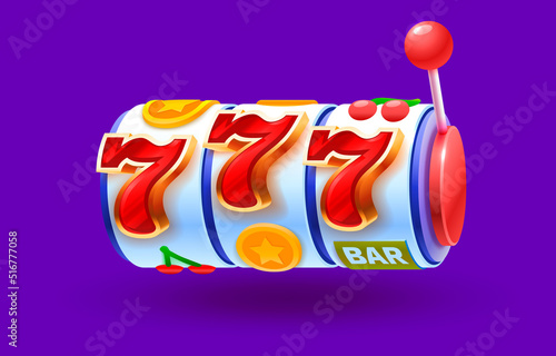 Casino slots winner, fortune of luck, 777 win banner. Vector