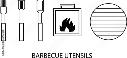  Parrilla barbacoa iconos de vector