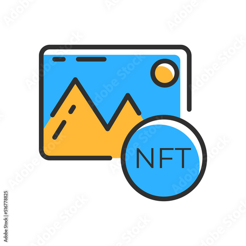 NFT picture line icon. Crypto money. Vector illustration concept