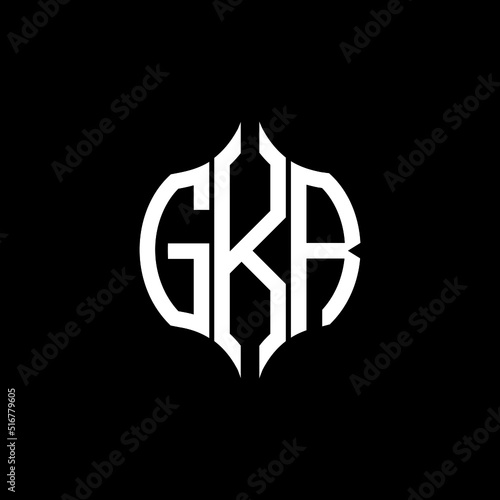 GKR letter logo. GKR best black background vector image. GKR Monogram logo design for entrepreneur and business.
 photo