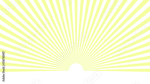 黄色の集中線D　朝日の背景　16：9