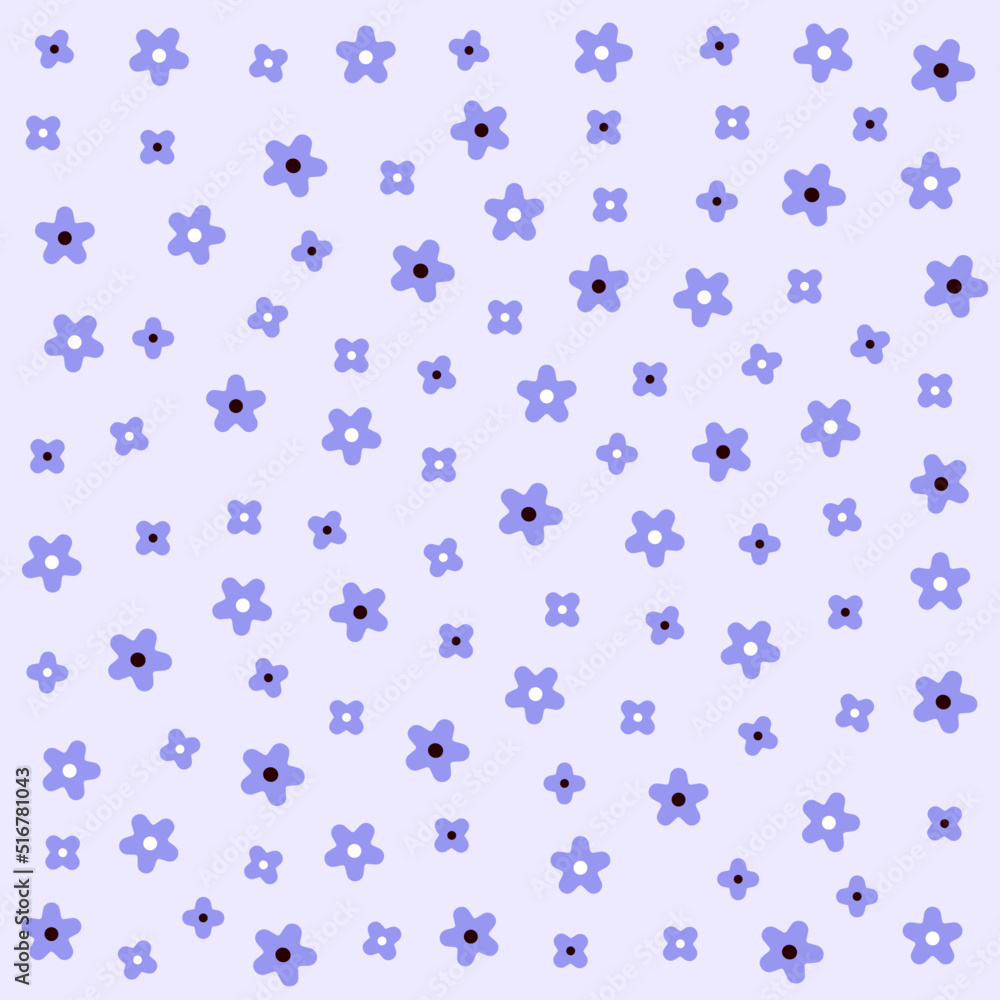 Naklejka premium Daisy purple flowers pattern background nature wrapping paper or textile design