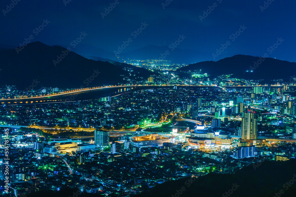 権現山から眺める広島市の夜景(広島市安佐南区緑井町)