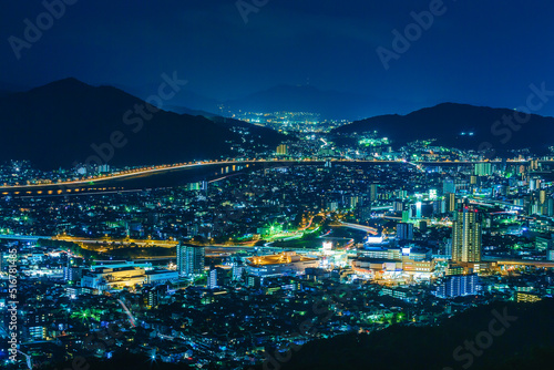 権現山から眺める広島市の夜景(広島市安佐南区緑井町)