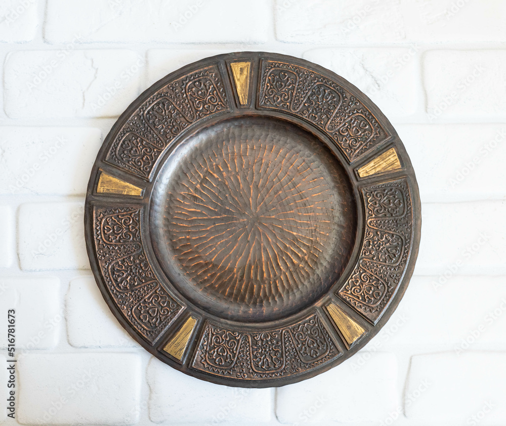 Mid-century modern style copper wall plate