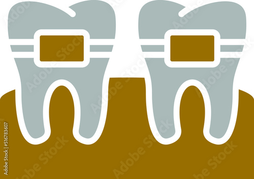 Vector Design Tooth Braces Icon Style
