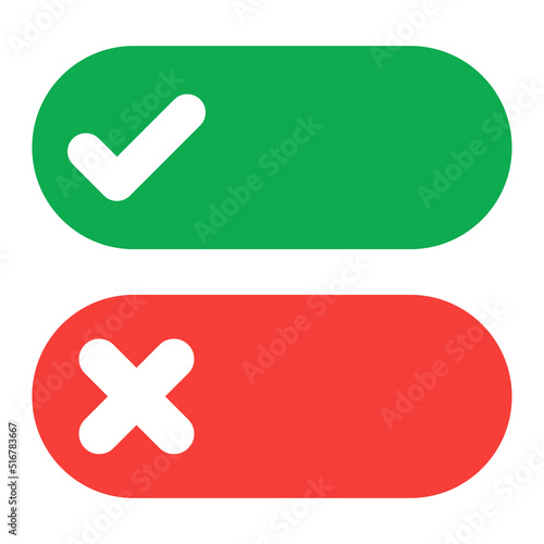 yes and no slider buttons vector