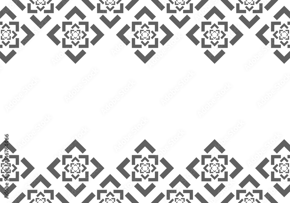 Vector. Grey and white abstract ethnic background. Pattern of angle brackets. Frame with copy space for text. Background design for advertising and typographic products. Vector. Grey and white abstract ethnic background. Pattern of angle brackets. Frame with copy space for text. Background design for advertising and typographic products.