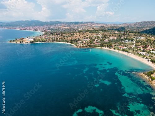 Aerial view of Kastri beach in Greece during summer holiday season © Miro Nenchev