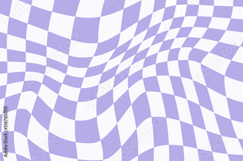 Retro chess wavy pattern 70s 90s background texture. 