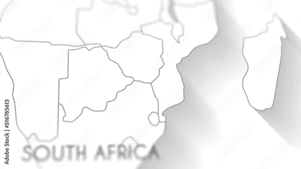 South Africa Country Paper Map Slider Shot South Africa Country Paper Map Slider Shot