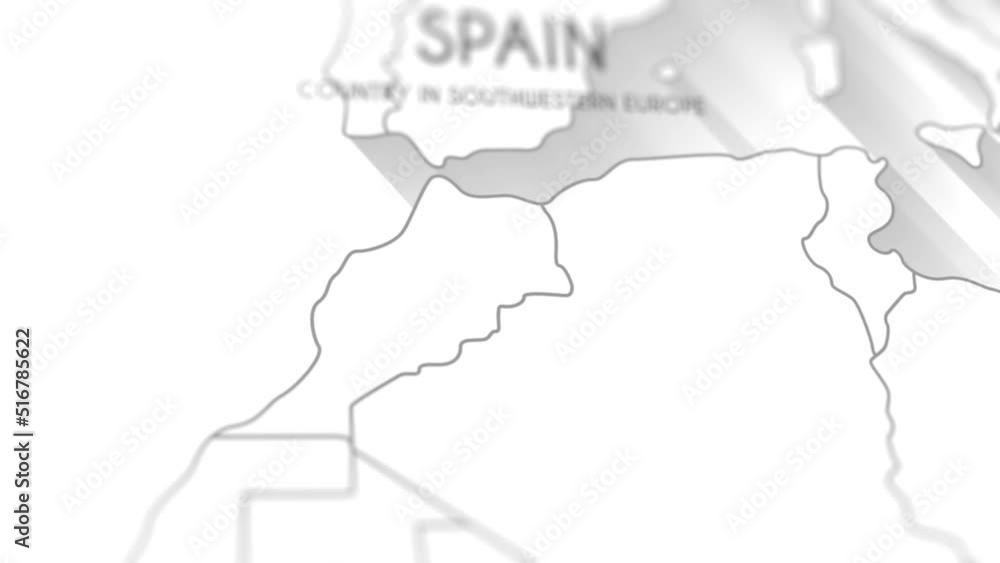 Spain Country Paper Map Slider Shot Spain Country Paper Map Slider Shot