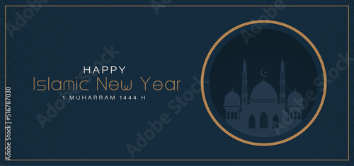 Happy Muharram and islamic new year background design concept