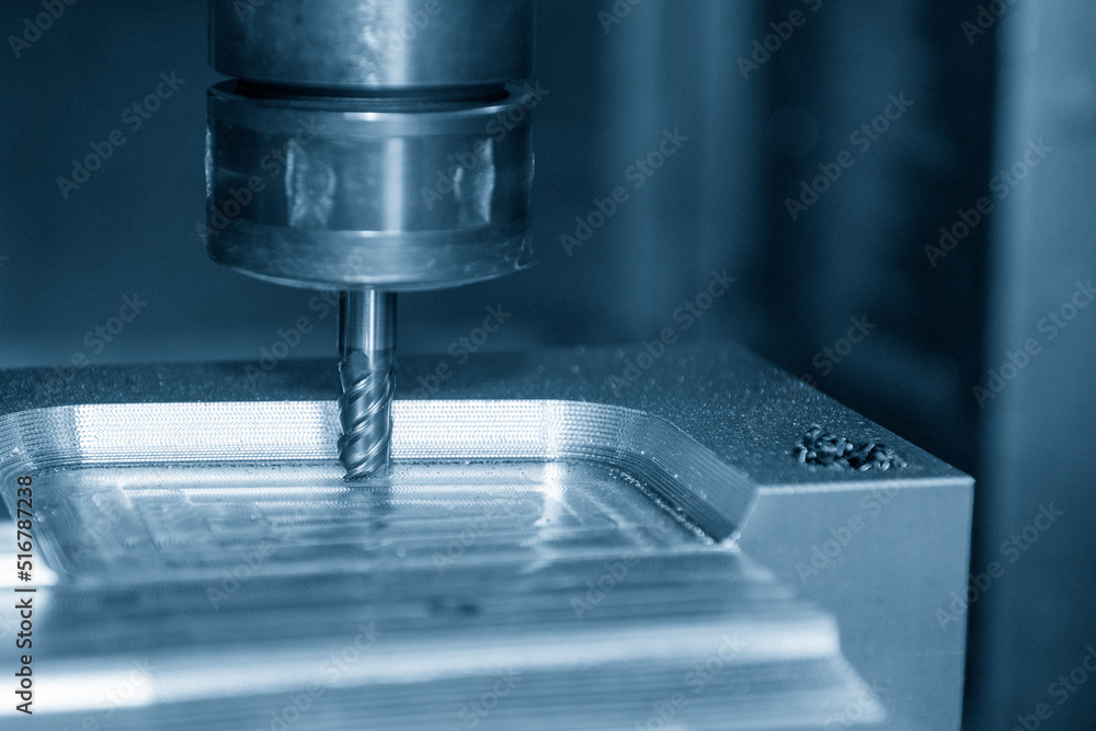 The CNC milling machine cutting press die by solid radius end mill tool. The CNC milling machine cutting press die by solid radius end mill tool.
