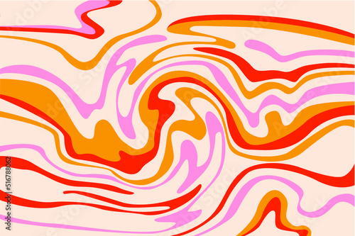 Retro hippie waves 70s 80s groovy vibes texture. 