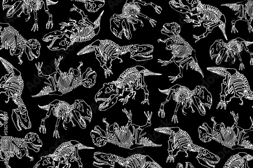 Graphical horizontal cover with dinosaurs on black, vector illustration . Fashion pattern,kids template