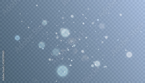 Falling Snow Effect. Vvetovoy effect Glare Flickering on a transparent background. Vector PNG
