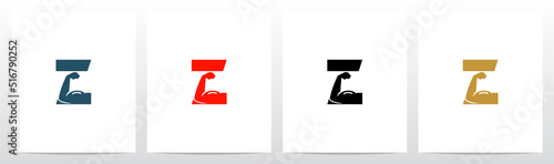 Bicep Muscle Arm On Letter Logo Design Z