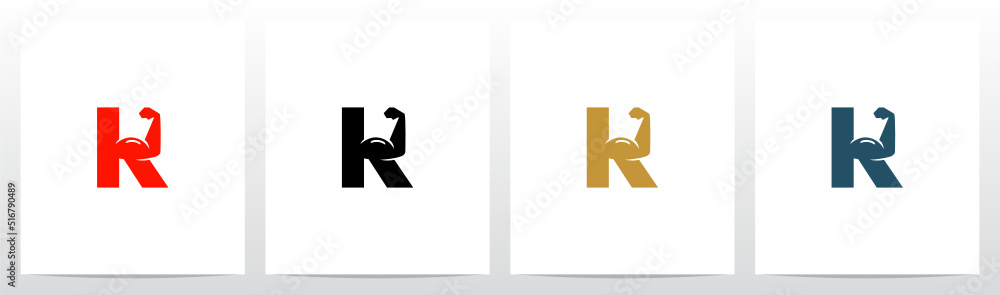 Bicep Muscle Arm On Letter Logo Design K Bicep Muscle Arm On Letter Logo Design K