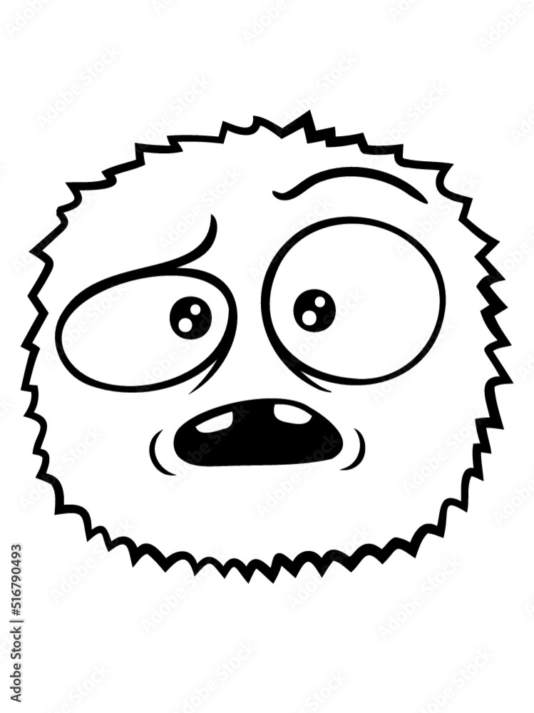 Skeptisches Gesicht haariges Monster Skeptisches Gesicht haariges Monster