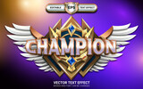 Champion Game Badge with Editable text effect