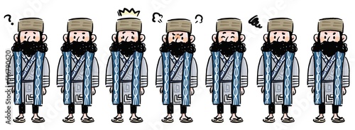 アイヌ　イラスト　全身　セット素材　男性