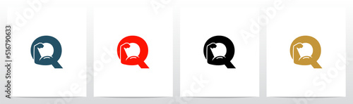 Bicep Muscle Arm On Letter Logo Design Q