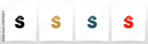 Bicep Muscle Arm On Letter Logo Design S
