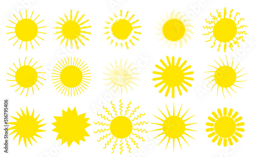 a set of icons of pictures of suns.
