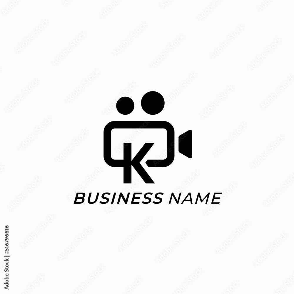 design logo combine letter K and camera video design logo combine letter K and camera video