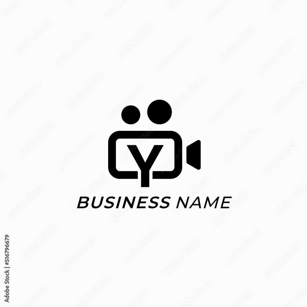design logo creative letter Y and video camera design logo creative letter Y and video camera