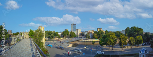 Panoramic view of Nis city in Serbia from the old fortress during summer. photo