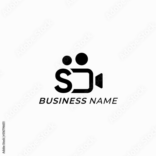 design logo combine letter S and camera video