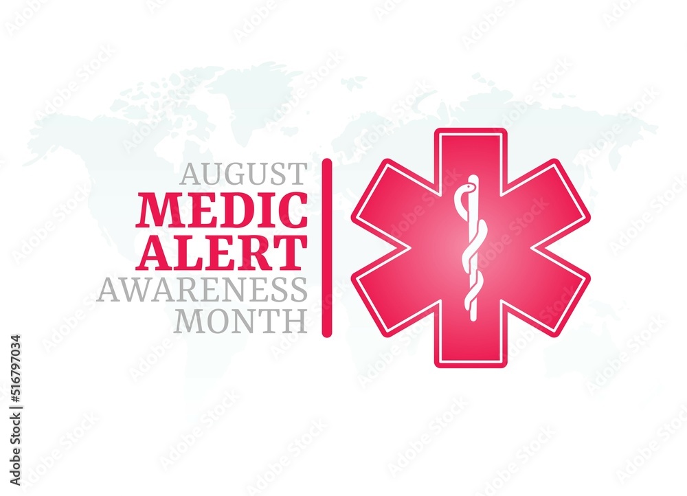 vector graphic of medic alert awareness month good for medic alert