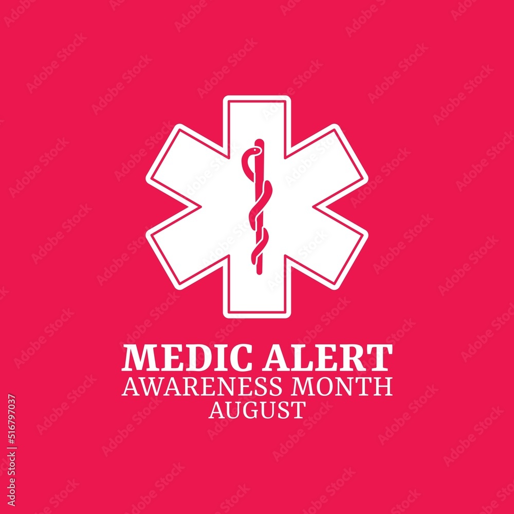 vector graphic of medic alert awareness month good for medic alert